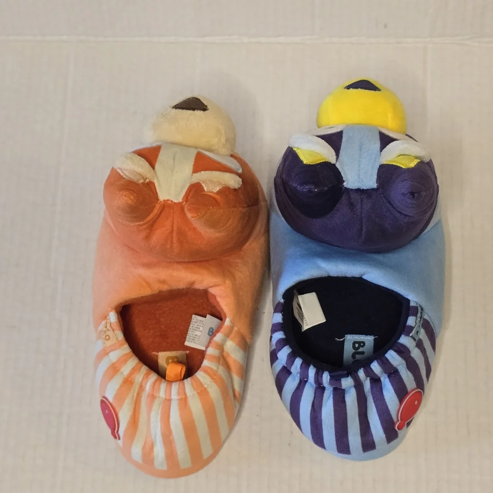 Bluey Bingo Slippers House Shoes Kids Size 13/1 Plush Cartoon TV Show Gift